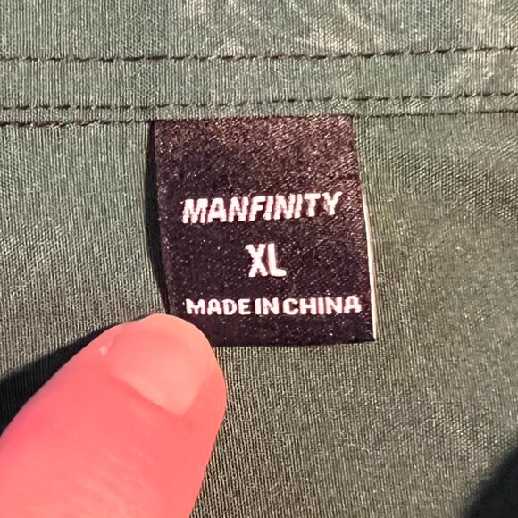 Manfinity Forest Green Jacquard Floral Silky Soft Long-Sleeve Button-Up SZ XL - Picture 2 of 5